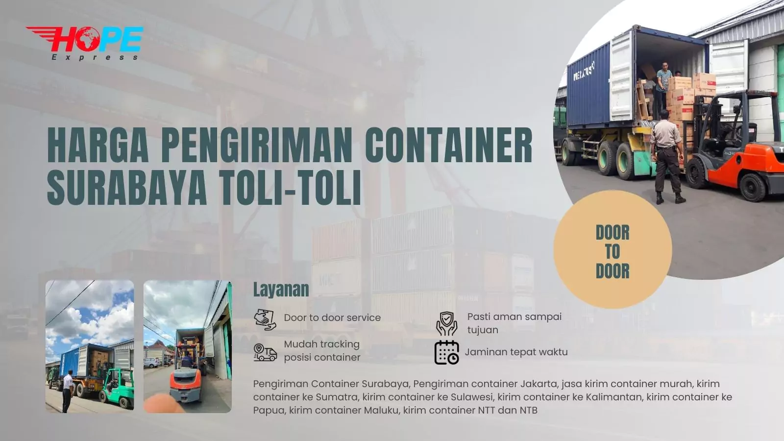 Harga Pengiriman Container Surabaya Toli-Toli