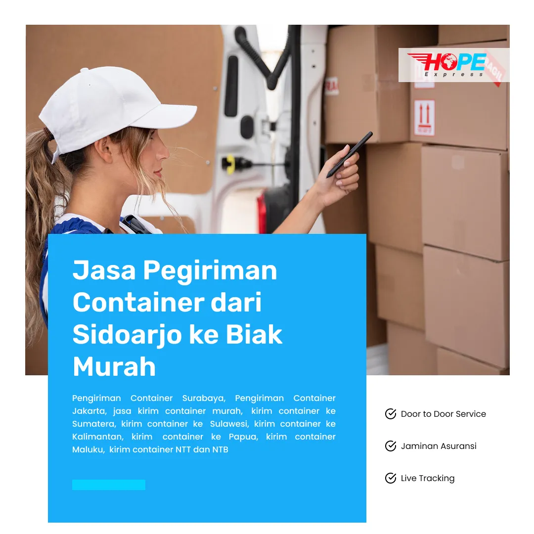 Jasa Pegiriman Container dari Sidoarjo ke Biak Murah