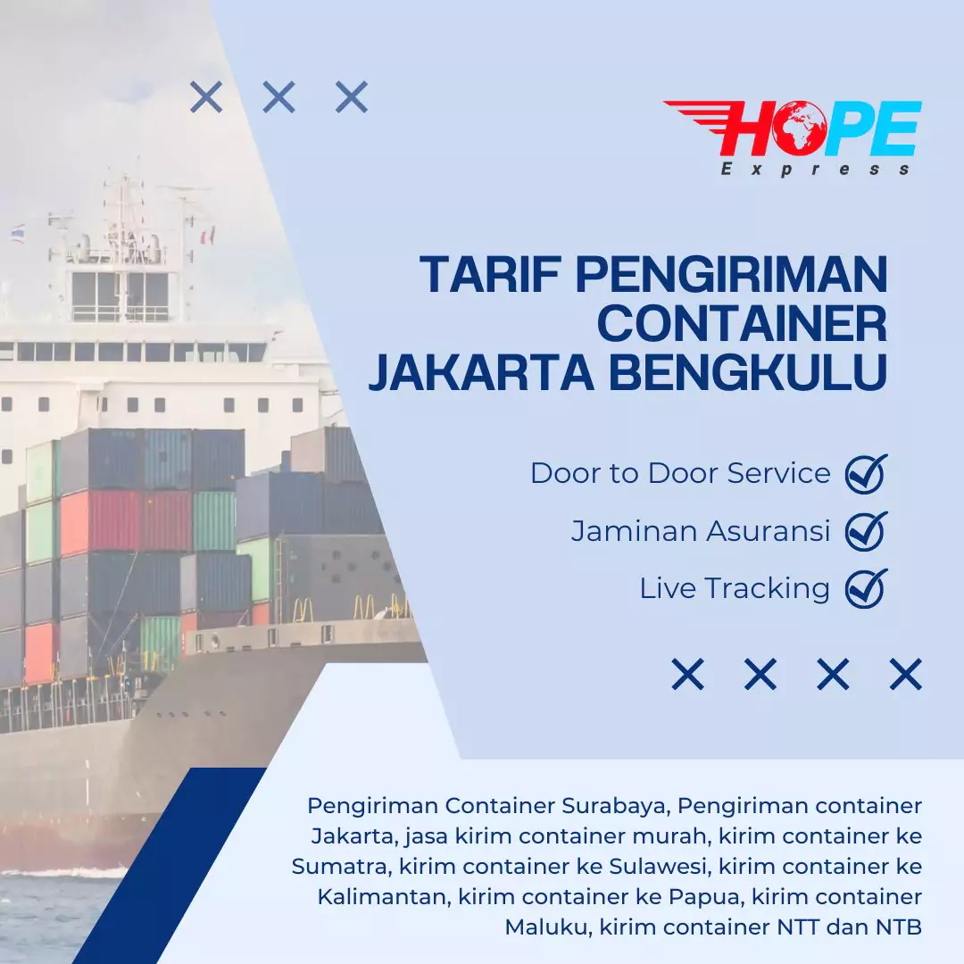Tarif Pengiriman Container Jakarta Bengkulu