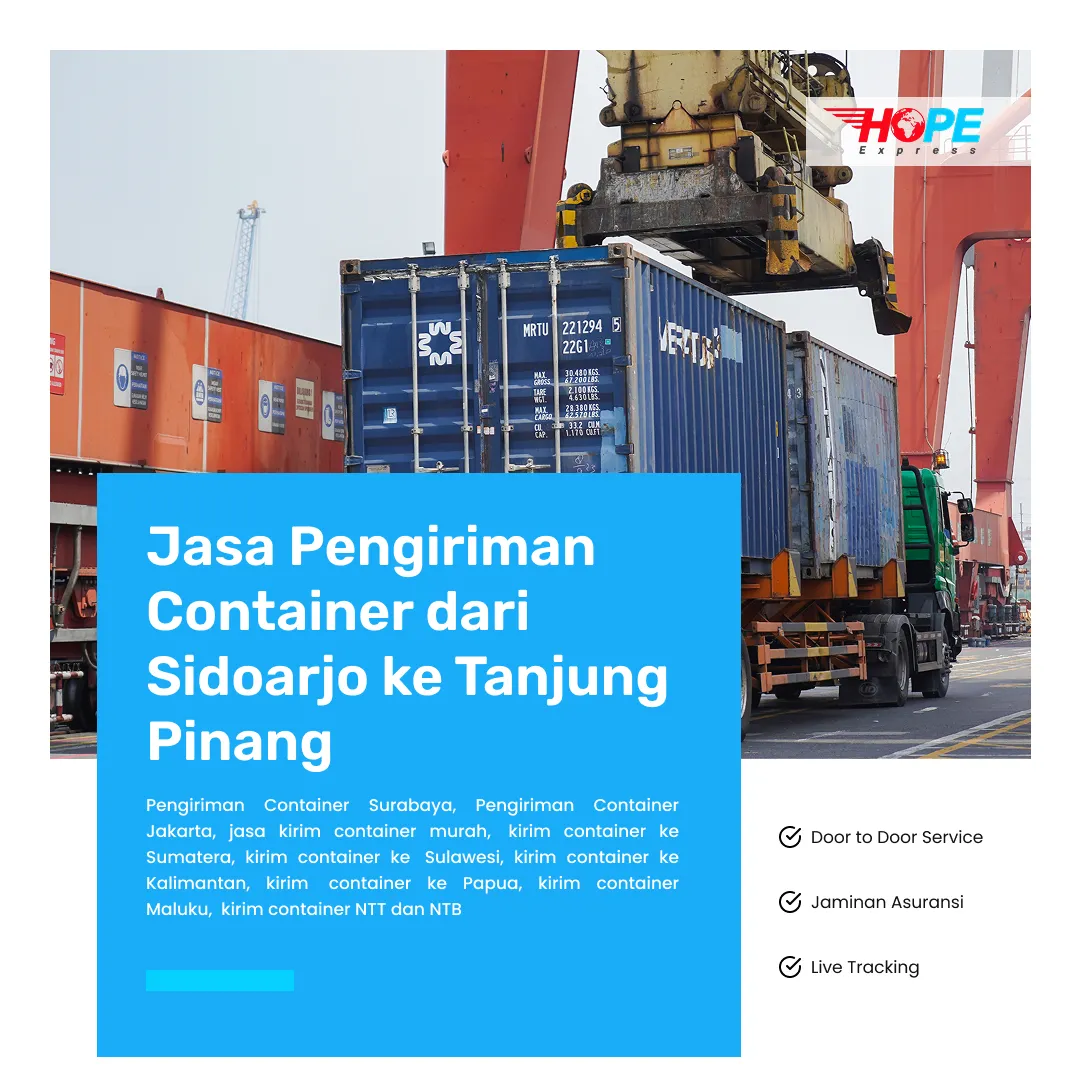 Jasa Pengiriman Container dari Sidoarjo ke Tanjung Pinang