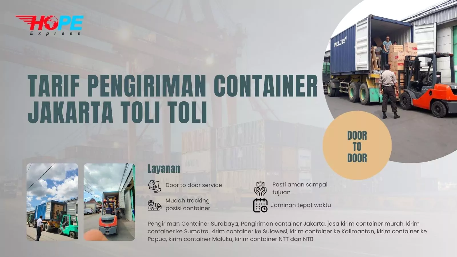 Tarif Pengiriman Container Jakarta Toli Toli