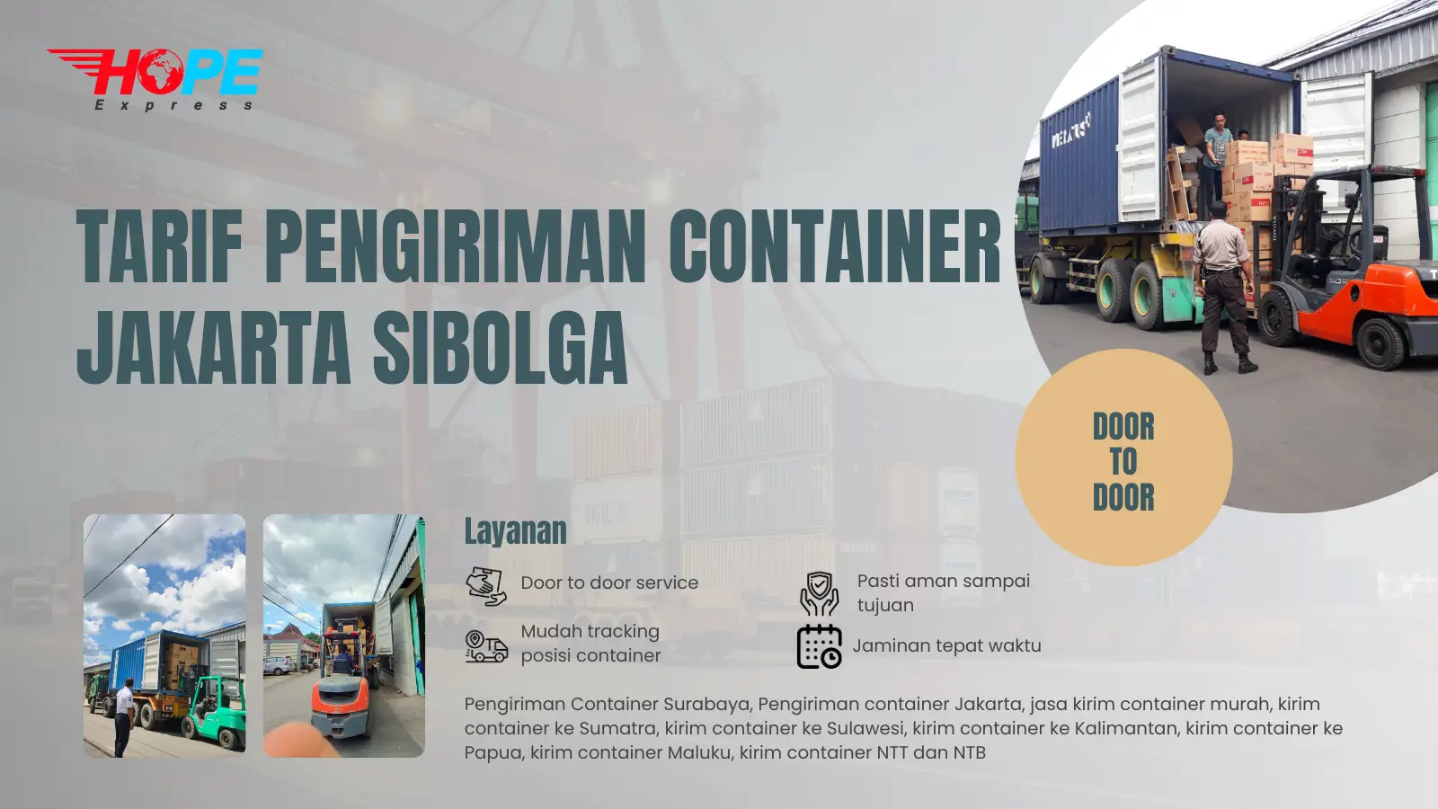 Tarif Pengiriman Container Jakarta Sibolga