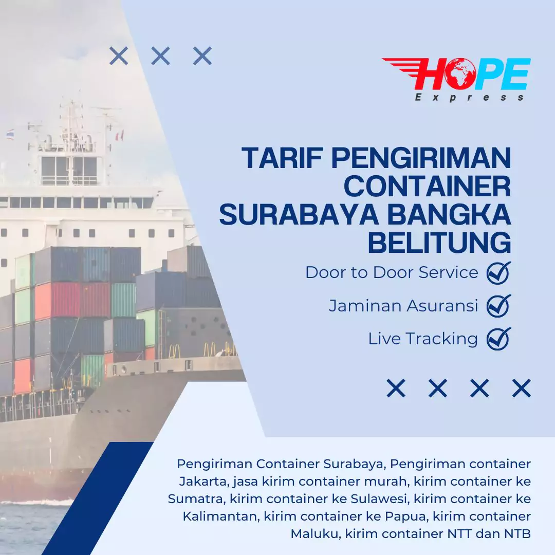 Tarif Pengiriman Container Surabaya Bangka Belitung