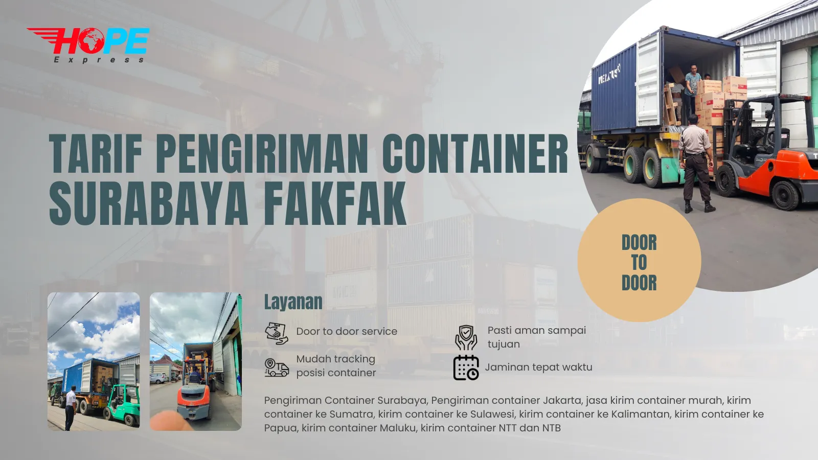 Tarif Pengiriman Container Surabaya Fakfak