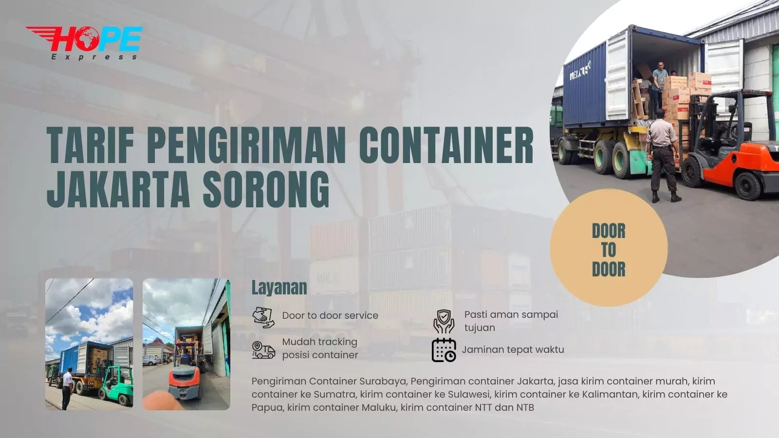 Tarif Pengiriman Container Jakarta Sorong